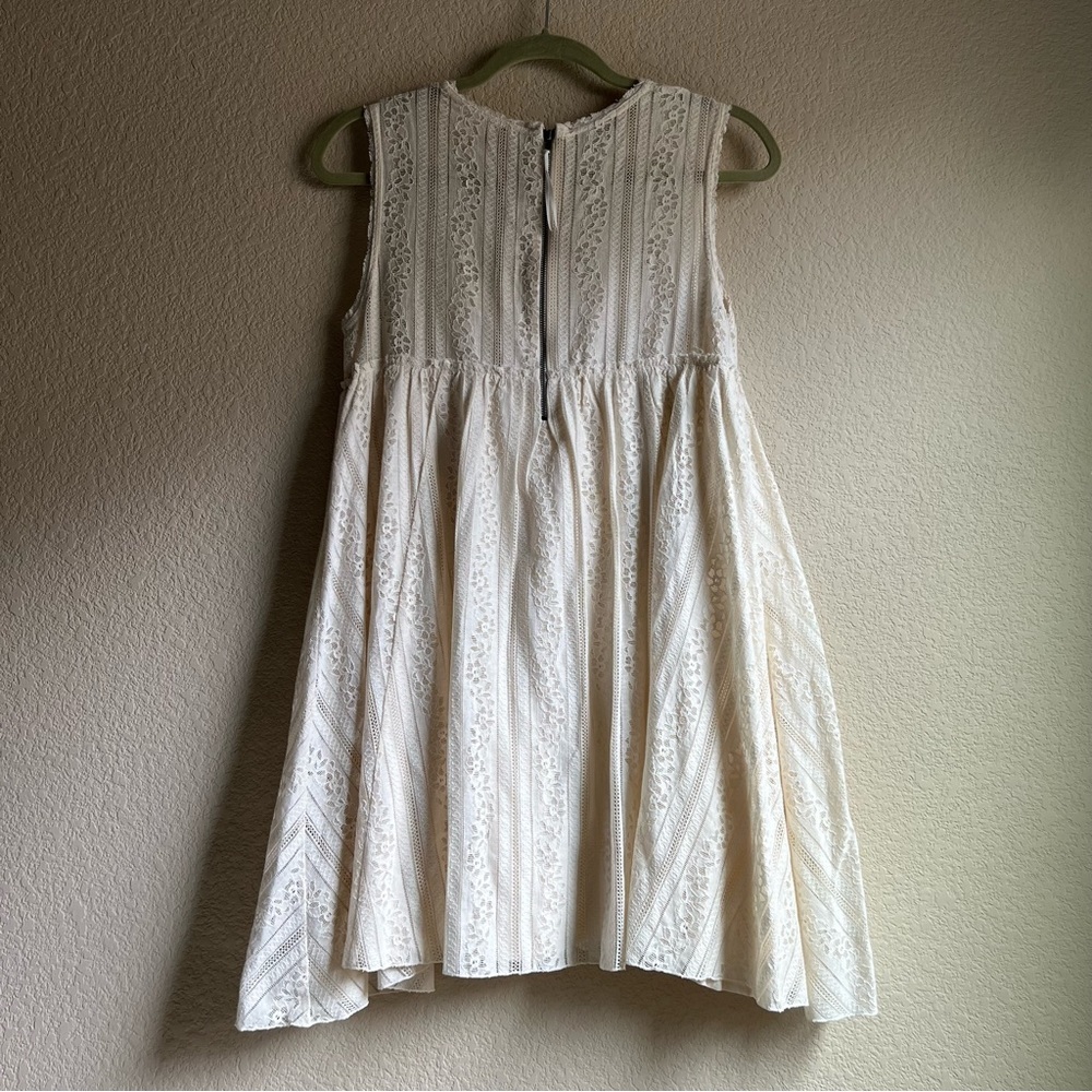 Free People Tu Es La Cream White Lace Sleeveless Mini Dress, size S - Picture 12 of 16